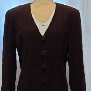 brown pin striped long jacket